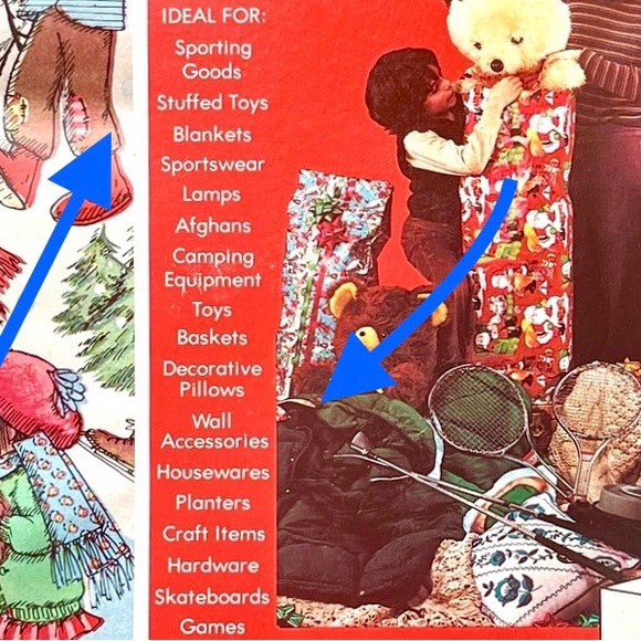 Vintage Christmas Wrapping Paper 70s 80s XMAS Gift Wrap Bags Santa Sacks - Picture 10 of 10